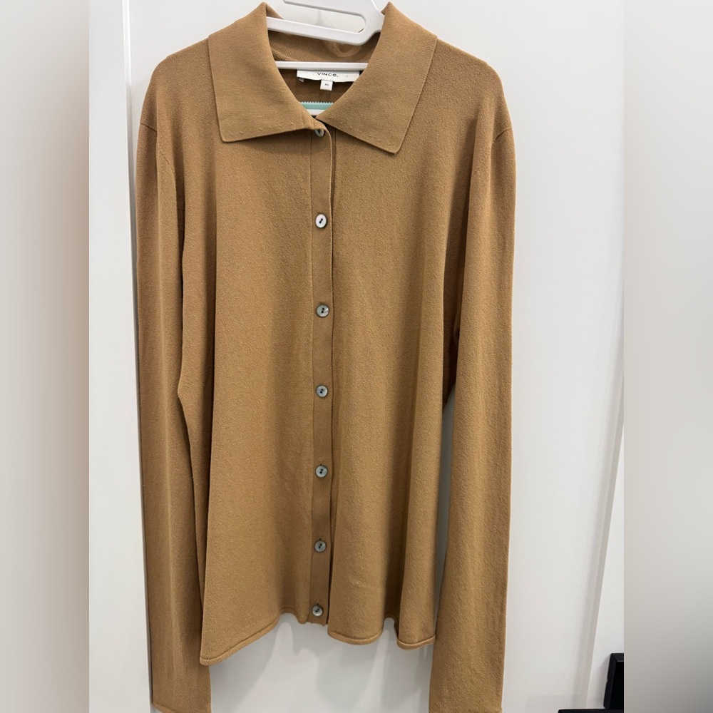 Vince Tan Long Sleeve Button Down Shirt